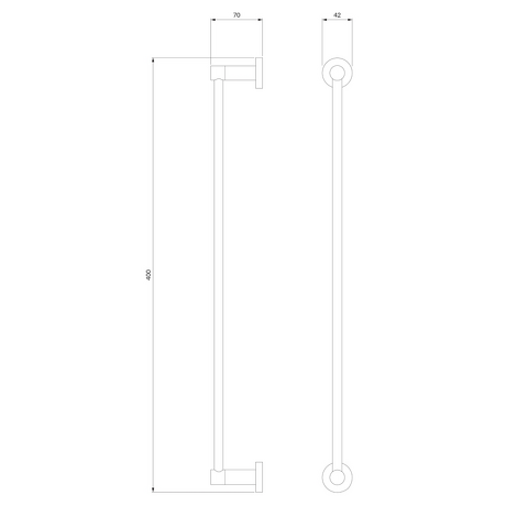 OMNIRES Wieszak na ręcznik MODERN PROJECT 40 cm grafit szczotkowany MP60214GR